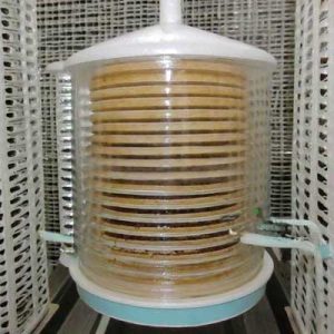 A laminar flow hood is used to create a clean stream of air for mushroom cultivation.